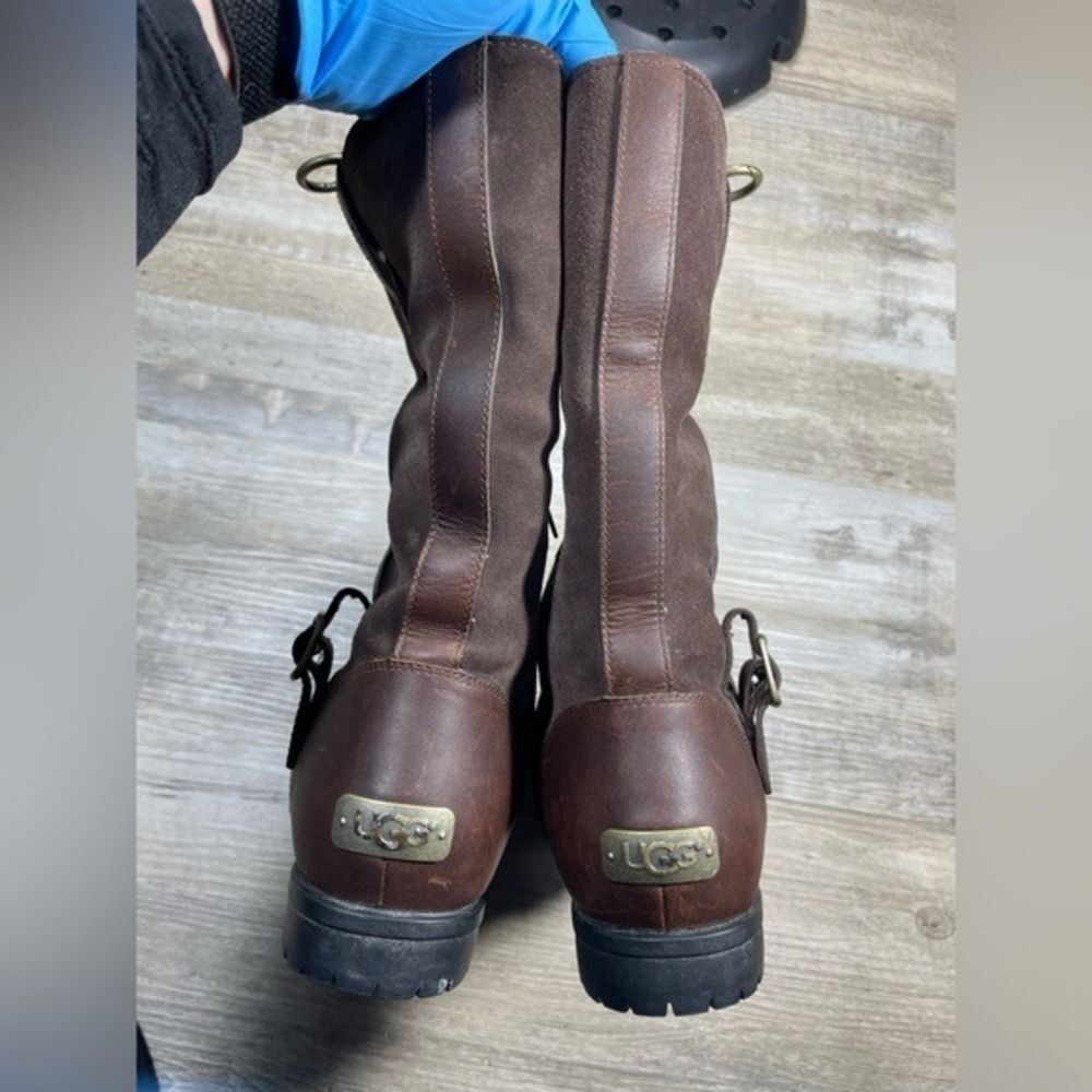 UGG Waterproof, 100% wool lined Bellvue Boots W/8 Brown Leather & Suede 1001926 - Picture 6 of 16